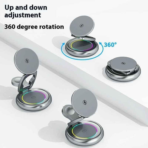 Image of Metal 3 In 1 Wireless Rotatable Charger Bracket