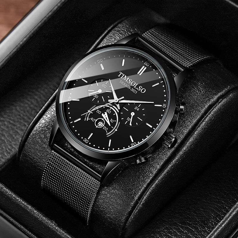 Elegant Ultra-thin Calendar Quartz Watch - Trendy Loop