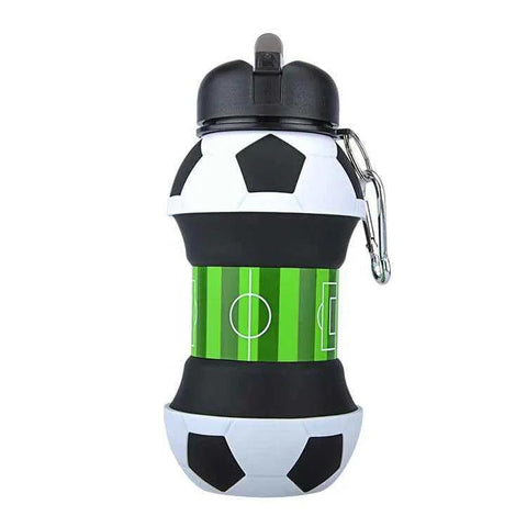 Image of Trendy Loop Silicone Football Soccer Water Bottle with Straw