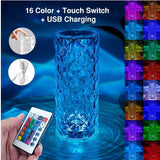 Creative Crystal Diamond Table Lamp Rechargeable Acrylic Bedroom Bedside - TRENDY LOOP