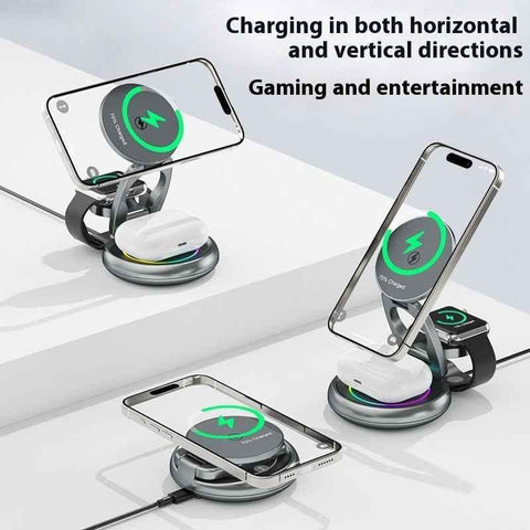 Image of Metal 3 In 1 Wireless Rotatable Charger Bracket