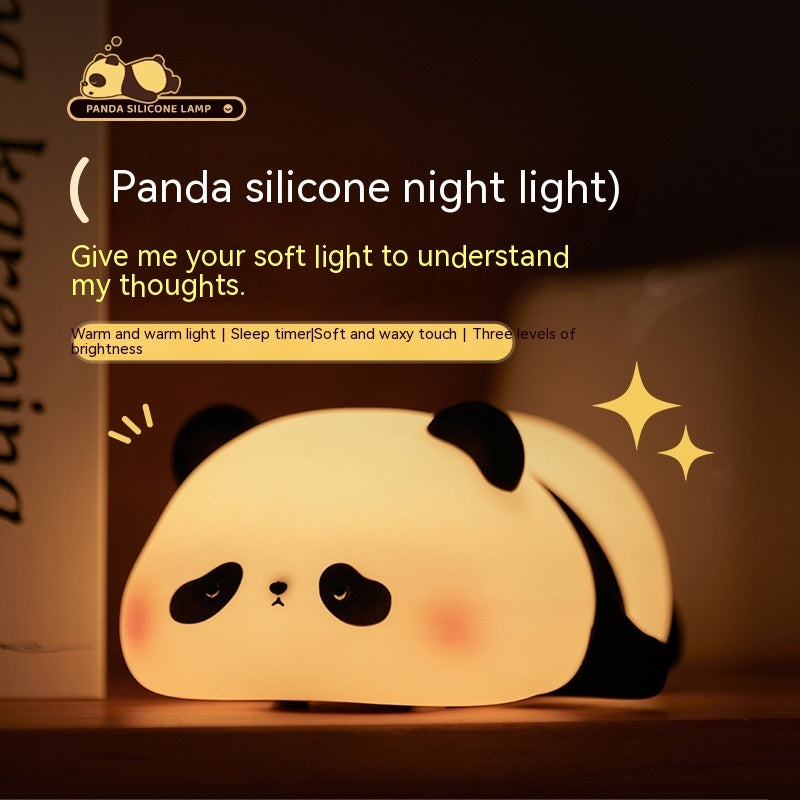 Panda Night Lights For Kids Cute Animal Silicone Timing Rechargeable Lamp Cartoon Panda Bedroom Decoration Kids Boys Girls Gift - TRENDY LOOP