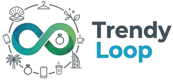 Trendy Loop logo with infinity symbol on a decorative background