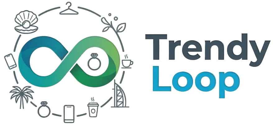 Trendy Loop logo with infinity symbol on a decorative background