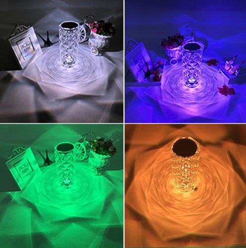 Creative Crystal Diamond Table Lamp Rechargeable Acrylic Bedroom Bedside - TRENDY LOOP