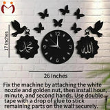 🕰️ 3D Islamic Wooden Wall Clock – Elegant Black Design with Arabic Calligraphy-Home decorations-TRENDY LOOP-TRENDY LOOP
